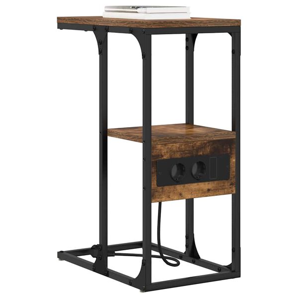 vidaXL Nattbordskap R&oslash;kt eik 41.5 x 26 x 60.5 cm Konstruert tre