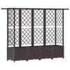 vidaXL Hevet Bed med Trellis og Tak Brun 202 x 40 x 138 cm PP
