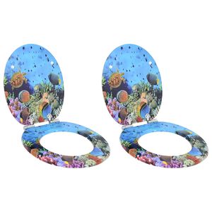 vidaXL Toalettsete 2 pcs Dyp havbl&aring; 44 x 38 cm MDF-plater