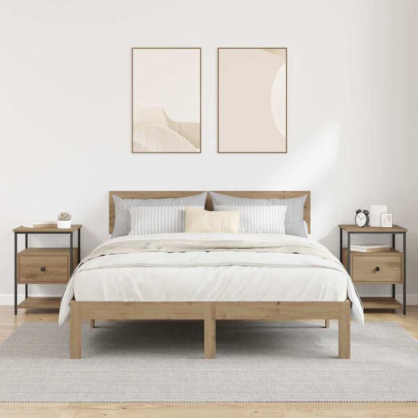 vidaXL Nattbordskap 2 pcs Artisan Eik 40 x 42 x 56 cm Konstruert tre