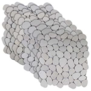 vidaXL Pebble Fliser Hvit 30 x 30 cm Elvestein