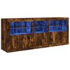vidaXL Skjenk med LED-lys r&oslash;kt eik 162x37x67 cm
