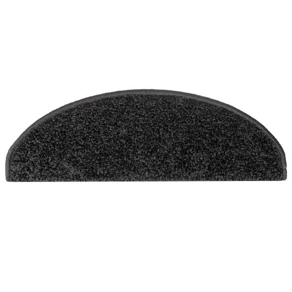 vidaXL Trappematter 10 stk 65x21x4 cm svarte halvrund store