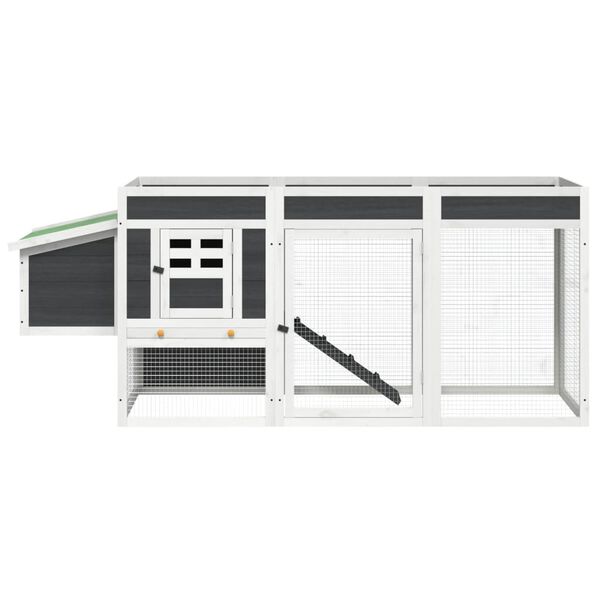 vidaXL H&oslash;nseg&aring;rd gr&aring; 204x50x84 cm heltre furu