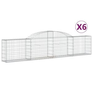 vidaXL Gabionkurver buede 6 stk 300x30x60/80 cm galvanisert jern