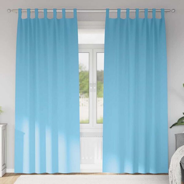 vidaXL M&oslash;rkleggende Gardiner med Ringer 2 pcs Lys bl&aring; 260 x 140 cm