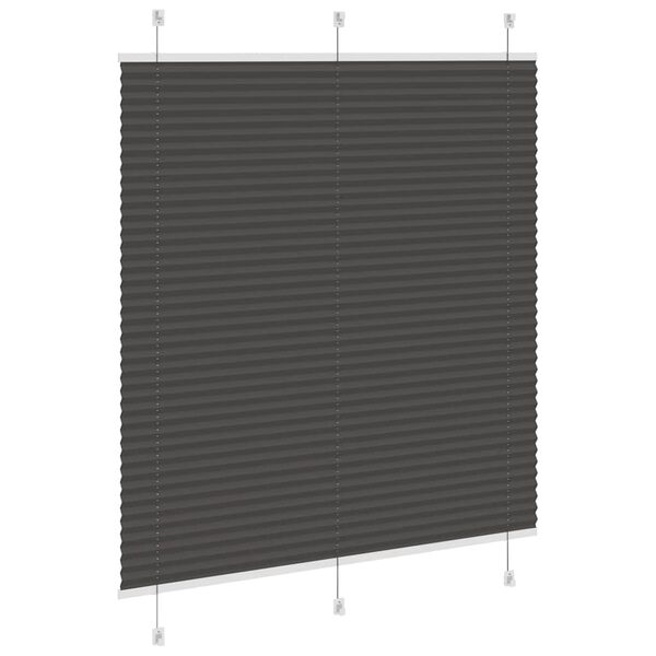 vidaXL plisségardin sort 115x150 cm Stoff Bredde 114,4 cm Polyester