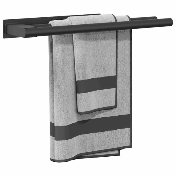 vidaXL Håndkle Rack Svart 40 x 9 x 4 cm Rustfritt stål