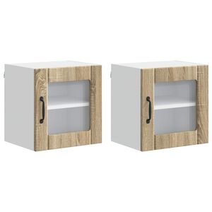 vidaXL Vegghylle LUCCA 2 pcs Sonoma eik 40 x 31 x 40 cm Konstruert tre