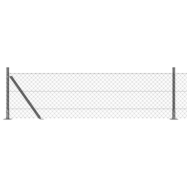 vidaXL Gjerdep&aring;le Gr&aring; 25 x 0,6 m (60 x 60 mm mesh) St&aring;l og PVC