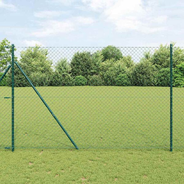 vidaXL Gjerdep&aring;le gr&oslash;nn 10 x 1,6 m (40 x 40 mm mesh) St&aring;l og PVC