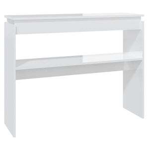 vidaXL Konsollbord h&oslash;yglans hvit 102x30x80 cm konstruert tre
