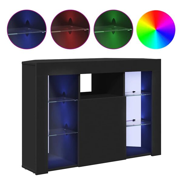 vidaXL Hj&oslash;rne LED TV-skap Veggmontert Svart 100x40x68cm Konstruert tre