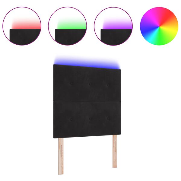 vidaXL LED Hodegavl med LED -stripelys Svart 100 cm Polyester