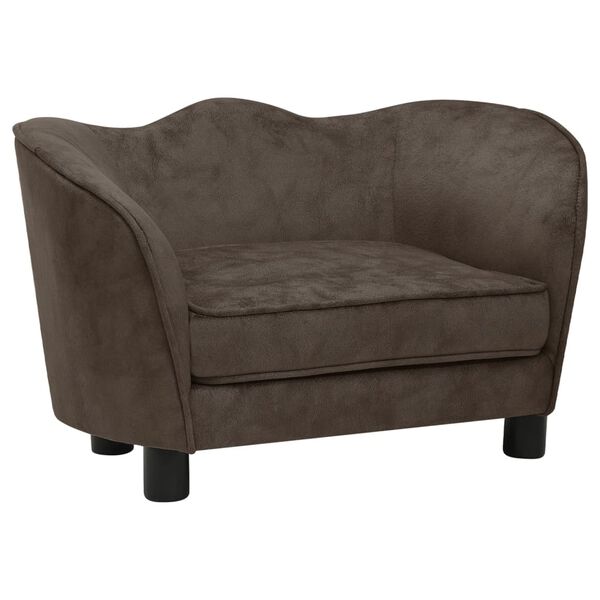 vidaXL Hundesofa brun 66x43x40 cm plysj