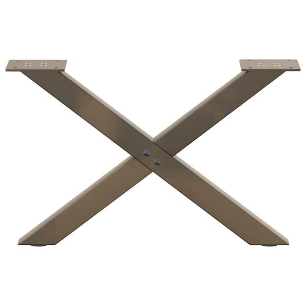vidaXL Salongbordben X-formet 2 stk naturst&aring;l 50x(30-31) cm st&aring;l