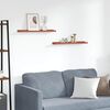 vidaXL Vegghylle med hylle 2 pcs R&oslash;d 60 x 9 x 3 cm Konstruert tre