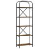 vidaXL Bokhylle 5 niv&aring;er 60 x 30 x 183 cm Konstruert tre R&oslash;kt eik