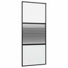 vidaXL Glassd&oslash;r 90 x 2 x 205 cm Aluminium Svart