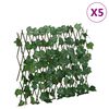 vidaXL Utvidbart espalier kunstige drueblader gr&oslash;nn 5 stk 190x60 cm