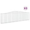 vidaXL Gabionkurver buede 3 stk 400x30x100/120 cm galvanisert jern