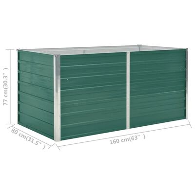 vidaXL Forhøyet hagebed 160x80x77 cm galvanisert stål grønn