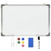 vidaXL Magnetisk t&oslash;rr-viskbar tavle hvit 50x35 cm st&aring;l