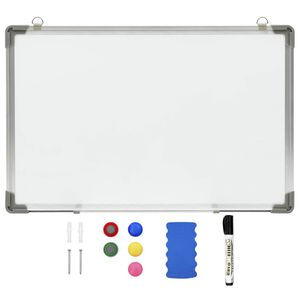 vidaXL Magnetisk t&oslash;rr-viskbar tavle hvit 50x35 cm st&aring;l