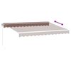 vidaXL Manuell uttrekkbar markise med LED brun 350x250 cm
