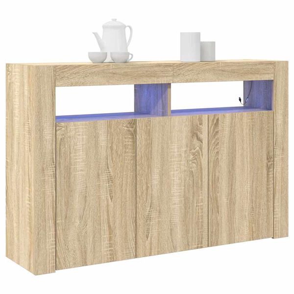 vidaXL Serviesskap Sonoma eik 116 x 30 x 75 cm Konstruert tre