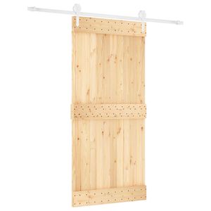 vidaXL Skyved&oslash;r Naturlig og Hvit 95 x 210 cm Massiv Furu Tre
