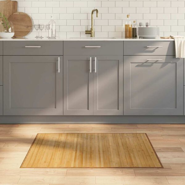 vidaXL Teppe rektangul&aelig;r naturell 70x100 cm bambus