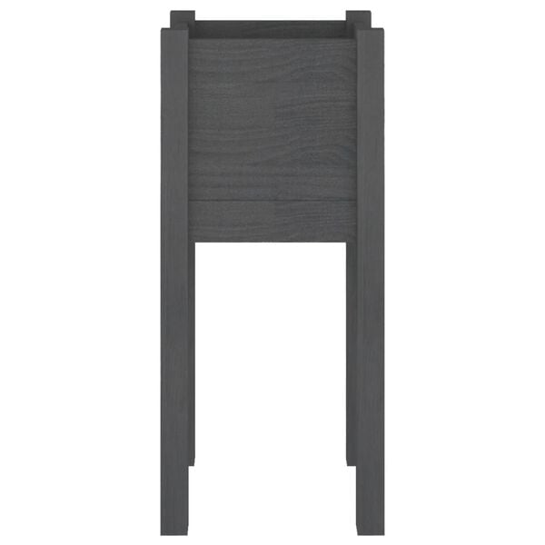 vidaXL Plantekasse gr&aring; 31x31x70 cm heltre furu