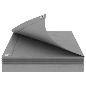 vidaXL Presenning med &oslash;yer Lysegr&aring; 2 x 3 m 260 gsm PE