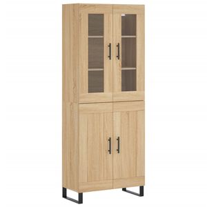 vidaXL Highboard sonoma eik 69,5x34x180 cm konstruert tre