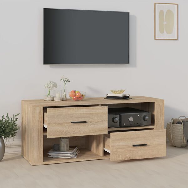 vidaXL TV-benk sonoma eik 100x35x40 cm konstruert tre