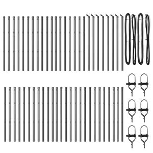 vidaXL Gjerdep&aring;le 52 pcs Gr&aring; 3,2 x 3,2 x 100 cm