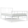 vidaXL Sengeramme i metall med hode- og fotgavl hvit 100x190 cm