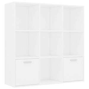 vidaXL Bokhylle hvit 98x30x98 cm konstruert tre