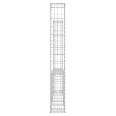 vidaXL Gabionkurv u-formet med 2 stolper jern 140x20x150 cm