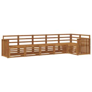 vidaXL Seksjonssofa Sett 6 pcs Naturlig Solid akasietre