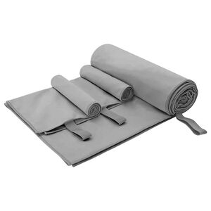 vidaXL Sports h&aring;ndklesett 3 stk. M&oslash;rkegr&aring; 210 x 100 cm