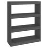 vidaXL Bokhylle/romdeler gr&aring; 80x30x103,5 cm heltre furu