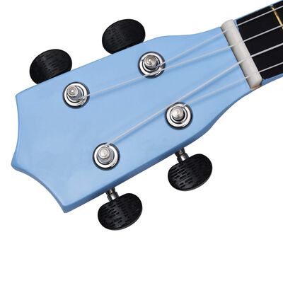 vidaXL Sopran-ukulele sett med veske for barn babyblå 23"