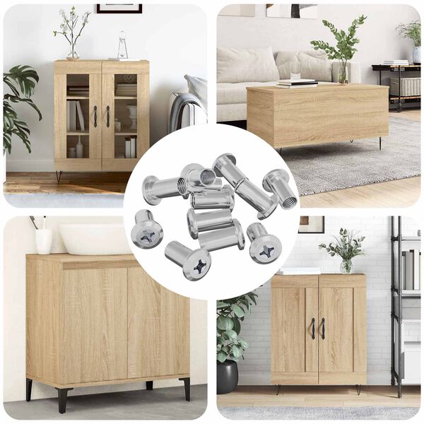 vidaXL L&aring;semutter 12 pcs Nikkel M6 x 25 mm St&aring;l