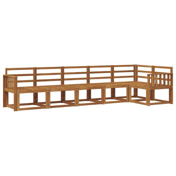 vidaXL Utend&oslash;rs sofa-sett 6 pcs Naturlig Solid akasietre