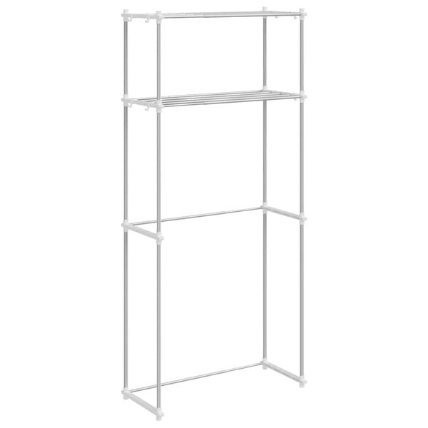 vidaXL Vaskemaskinhylle med lagring Hvit 70 x 27 x 136 cm Aluminium