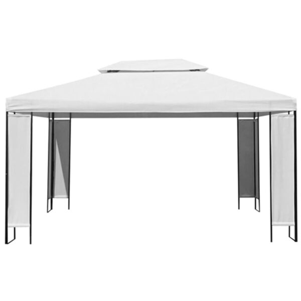 vidaXL Paviljong med LED-lysslynge 3x4 m hvit