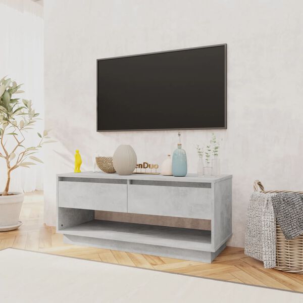 vidaXL TV-benk betonggrå 102x41x44 cm konstruert tre