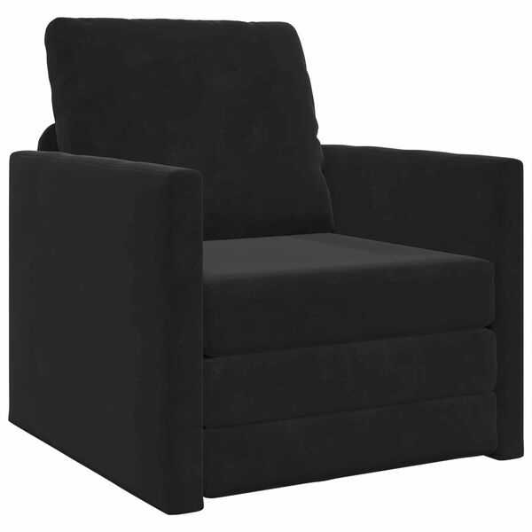 vidaXL Sammenleggbar Sofa seng Svart 74 x 77 x 81 cm Fl&oslash;yel
